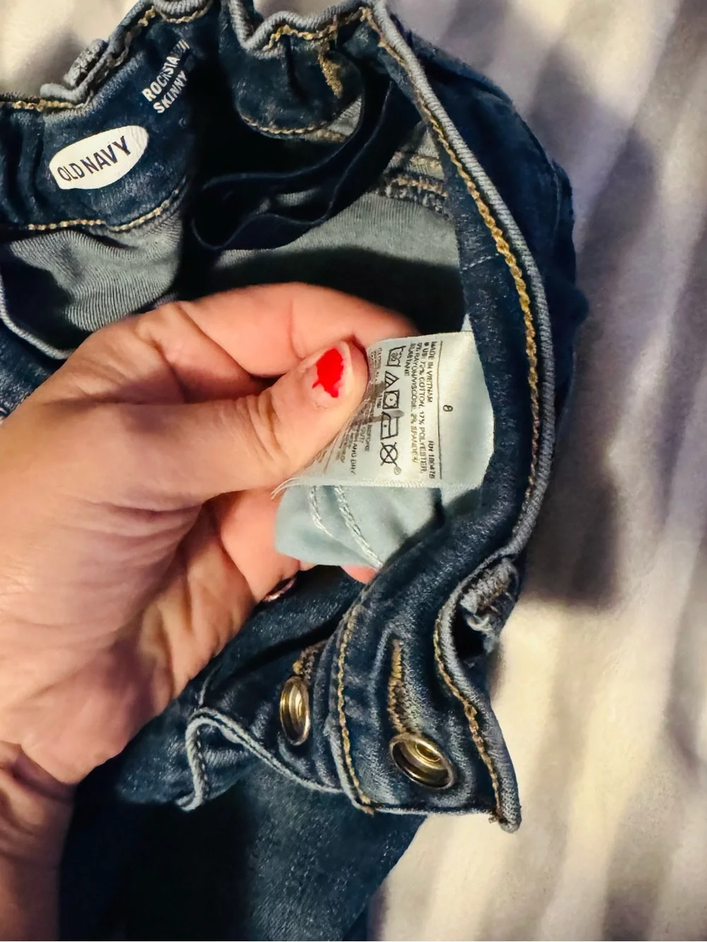 Old Navy Dark Blue Distressed Skinny Jeans